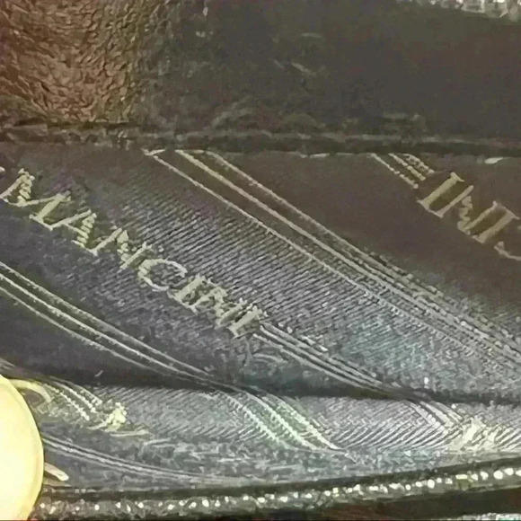 MANCINI BLACK LEATHER CARD ZIP WALLET PURSE - Picture 7 of 14